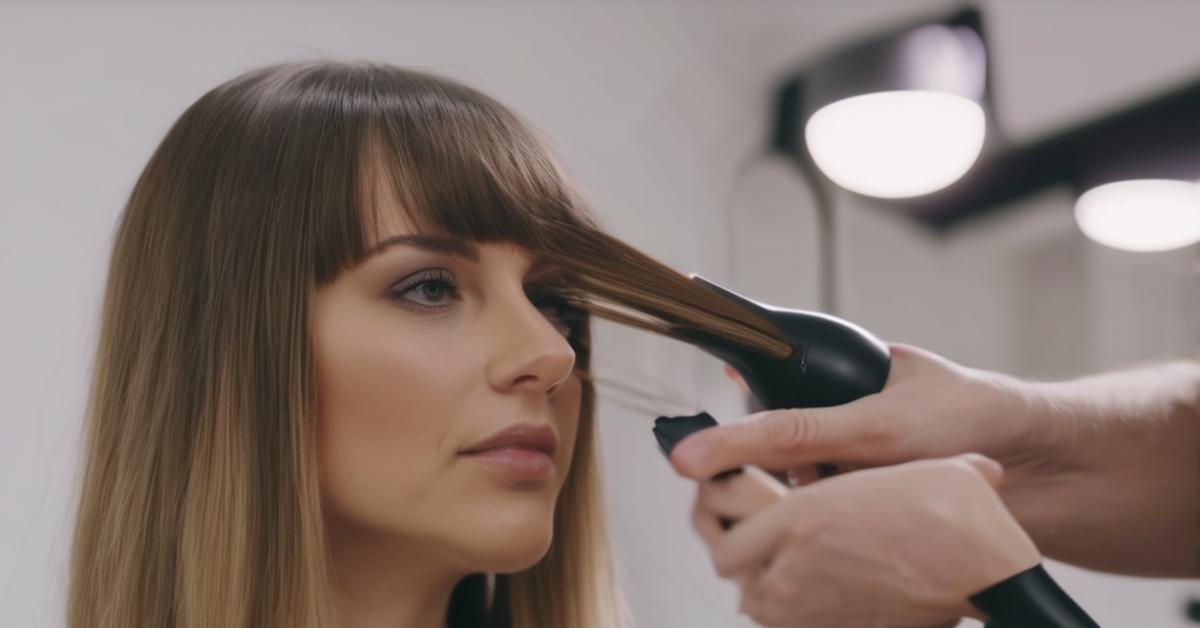 Różne kształty twarzy z idealnie dopasowaną grzywką curtain bangs.